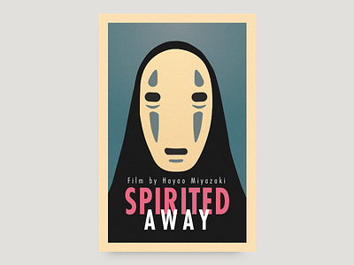 Movie poster Spirited Away blue minimal movie poster spirited away yellow