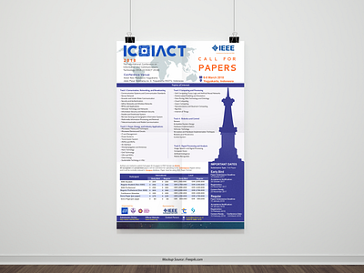 poster ICOIACT 2017 conference design flat illustration logo logodesign minimal portfolio poster posters publications ux vector