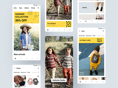 Kids clothing store e-commerce app