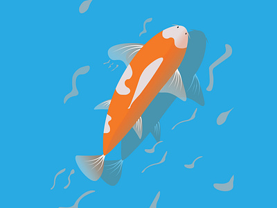 japanees fish blue design fish illustration orange