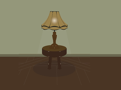 vintage lamp on small table adobe brown color grey illustration lamp old old lamp vintage vintage design