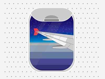Window seat adobe blue gradient grey nomad plane red sky space stars stayhome travel