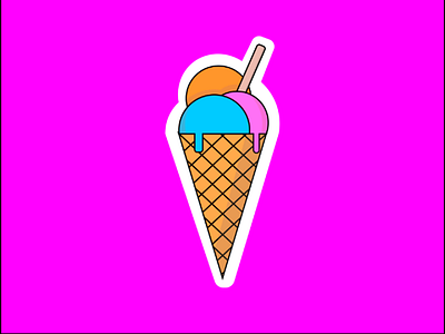 Ice-cream time adobe blue cold hot icecream illustration like rose shadow sticker summer time
