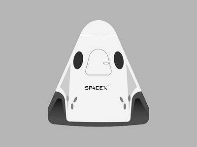 SpaceX dragon adobe black design dragon elon musk grey illustration illustrator invention logo space spaceship spacex ux