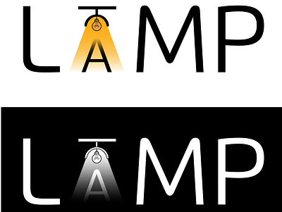 LAMP logo, a lamp on the letter A adobe black black white brand branding illustration lamp lamps logo logo design vector white
