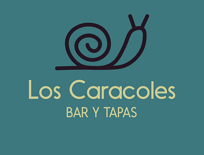 LOS CARACOLES or SNAILS BAR and TAPAS bar black brand caracoles green logo logo design snail tapas