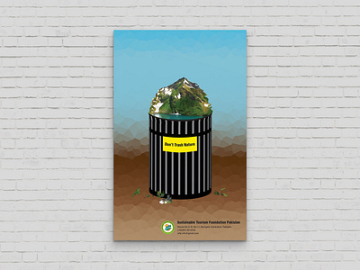 Poster on Ecotourism adobe adobe illustrator awareness cleanliness creative design ecotourism graphicdesign nature illustration poster poster art poster design print design respect nature save nature trash trash can