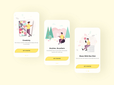 Onboarding Screens of a Design App