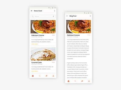 Blog App: News feed and blog screens