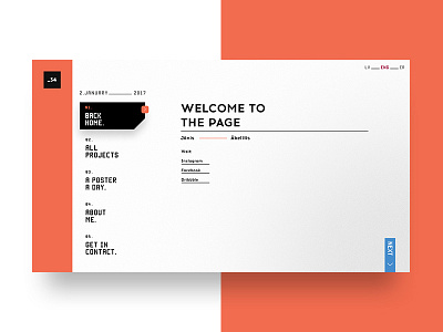 Landing page concept 2d branding clean concept design landing page layout minimal orange ui ux web