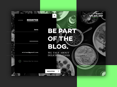 5. Food Blog blog clean design food green interface minimal product shop ui ux web
