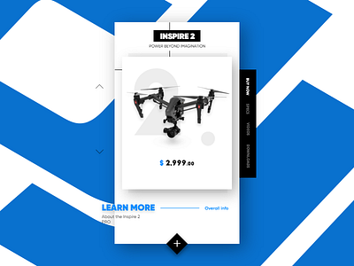 Day 17. Drone UI concept Inspire 2 PRO blue clean concept design drone interface minimal product shop ui ux web