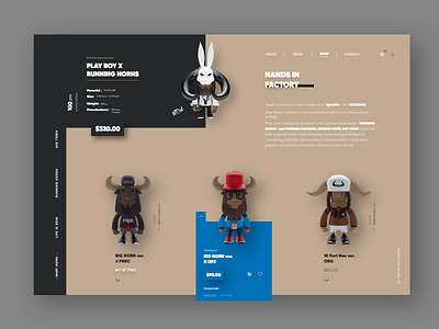 Day 23. ''Hands In Factory'' UI concept clean concept design figure interface minimal product shop toy ui ux web
