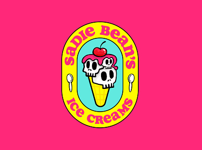 Sadie Beans Ice Creams ice cream logo ottawa pink pop skull