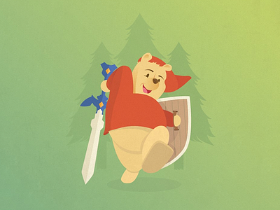 Legend of Pooh: The Triforce of Hunny bear disney illustration link pooh winnie the pooh zelda