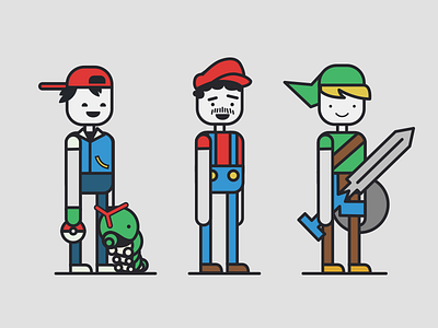 Video Game Legends ash caterpie ketchum link mario pokemon zelda