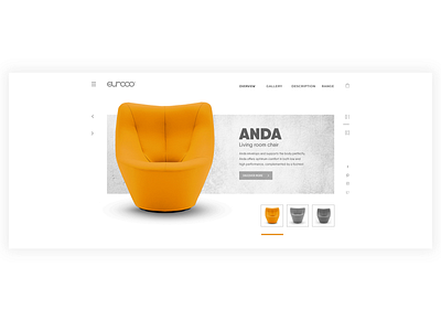 Design concept for selling chairs “Anda” design landing page ui