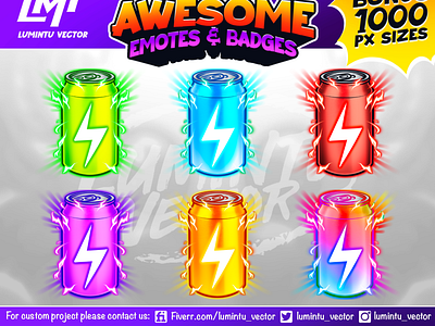 Energy Drinks Twitch Sub Badges - Cheer Bit by Lumintu Vector anime twitch emotes badges can drink channel point cheer bit cool sub badges emote sub badges twitch twitch emote twitch emotes twitch sub badges