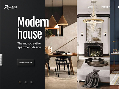 Apartment repair website app art black design gradient graphic landing series ui ux web web site webdesign website