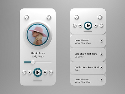 Mobile application - music player. 3d branding design graphic graphic design mobile mobile app player ui ux web webdesign website