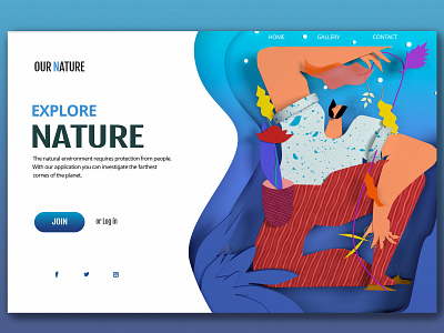 Web site design about nature design flat graphic graphic design illustration illustrator ui ux vector webdesign