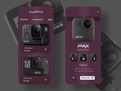 GoPro Ecommerce App Concept app app design application behance branding creative design designer dribble freelancer illustration logo phone typogaphy ui uiux ux uxui vector website