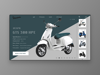 Vespa Landing Page behance bike branding creative design designer dribbble illustration landing page landingpage minimal ui ui design ux ux design vespa web web design website website design