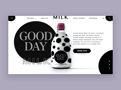 Landing Page Design for a Milk Selling Brand app behance branding creative design designer graphic illustration milk typography ui uidesign uiux ux uxui web web design webdesign website website design