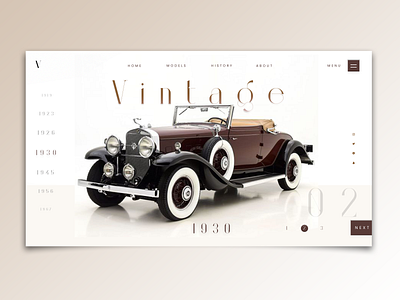 Vintage car Website Concept behance branding car cars creative design designer illustration mobile ui uidesign uiuxdesign ux uxui vintage web design webdesign website website concept website design