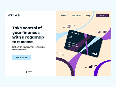 Atlas: Hero Page app artwork bank bank app banking budget app design e finance finance finance app hero landing landing design landing page minimal ux ux design uxdesign