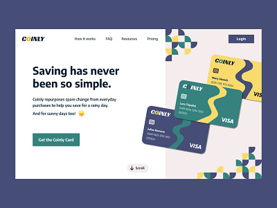 Coinly: Hero Section budget credit credit card creditcard design e finance finance finance app hero landing design landing page minimal product product design product page saving ux ux design uxdesign