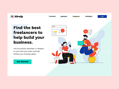 Hirely: Hero app design hr human resources landing design landing page landing page design minimal product product design product page ux ux design uxdesign web design webdesign website website concept website design