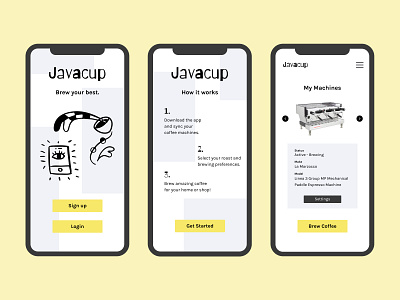 Javacup: Mobile Preview app app design coffee coffee shop design designs espresso espresso machine minimal mobile mobile app mobile app design mobile application mobile design product product design ux ux design uxdesign