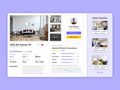Rent Space: Property Page app app design application design landlord product design rental rental app ux ux design uxdesign web web design webdesign website website design