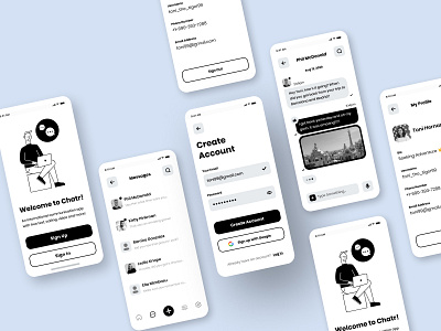 Chatr App Wireframes