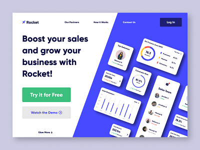 Rocket Landing Page Concept