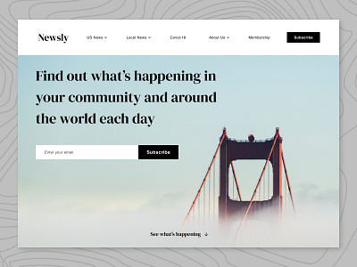 Newsly - Landing page design landing design landing page news news app newsletter newspaper product design ux ux design uxdesign web web design webdesign website website design