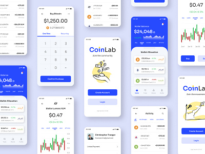CoinLab Mobile Screens app bank banking crypto crypto wallet cryptocurrency design mobile mobile app mobile design mobile ui product design ui ux ux ui ux design uxdesign web design webdesign