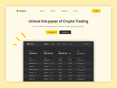 Krypton - Marketing Page bitcoin crypto design eth investing product design trading ui ui design ux ux design uxdesign web design