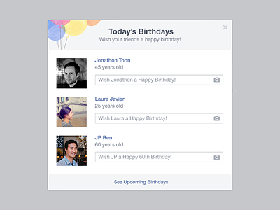 Today's Birthdays birthday facebook