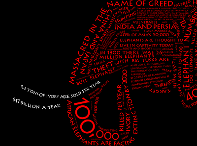 "In the Name of Greed" design elephants graphic design poaching typography