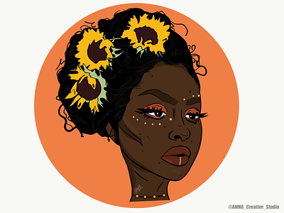 Black Girl Magic black girl design digital art girl graphic illustration portrait sunflowers