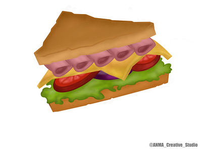 Sandwich bread cheese design digital art graphic illustration lettuce logo sandwich tomatoes