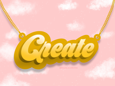 Just Create clouds create design digital art gold gold necklace graphic illustration jewelry necklace pink