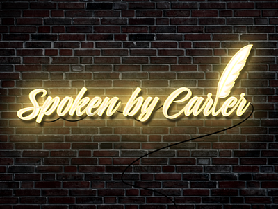 Spoken By Carter branding design digital art graphic illustration neon light neon sign poet spoken word