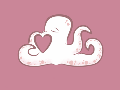 Heartopus heart illustration octopus vector