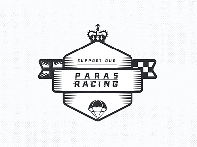 Support Our Paras Racing / Charity Event branding britain chequered crest crown flags logo design racing shield text typography uk