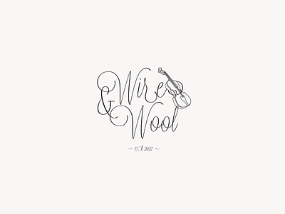 Wire & Wool / 5 Piece Band branding identity logo logo design minimal modern music simple violin