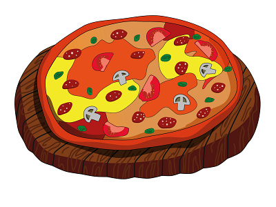 illustration pizza graphic design illustration vector