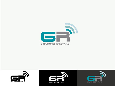 Brand "GR Soluciones Efectivas" blue brand business logo tecnology vector